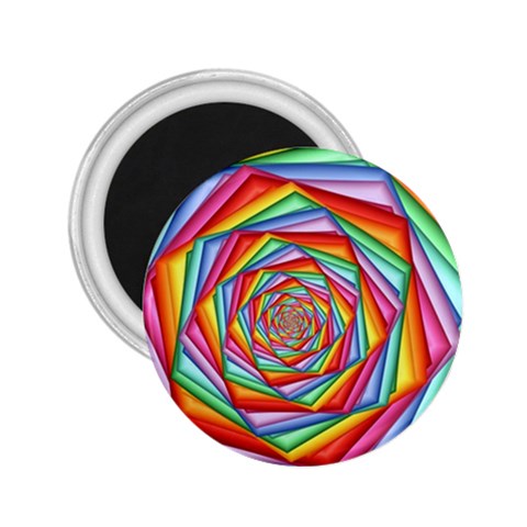 Psychedelic Rainbow Spiral 2.25  Magnet from ArtsNow.com Front