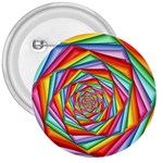 Psychedelic Rainbow Spiral 3  Button