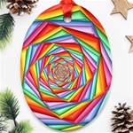 Psychedelic Rainbow Spiral Ornament (Oval)