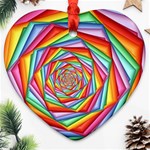 Psychedelic Rainbow Spiral Ornament (Heart)