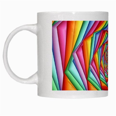 Psychedelic Rainbow Spiral White Mug from ArtsNow.com Left