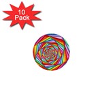 Psychedelic Rainbow Spiral 1  Mini Button (10 pack) 