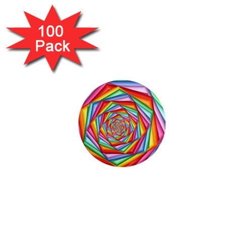 Psychedelic Rainbow Spiral 1  Mini Magnet (100 pack)  from ArtsNow.com Front