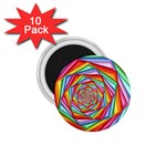 Psychedelic Rainbow Spiral 1.75  Magnet (10 pack) 