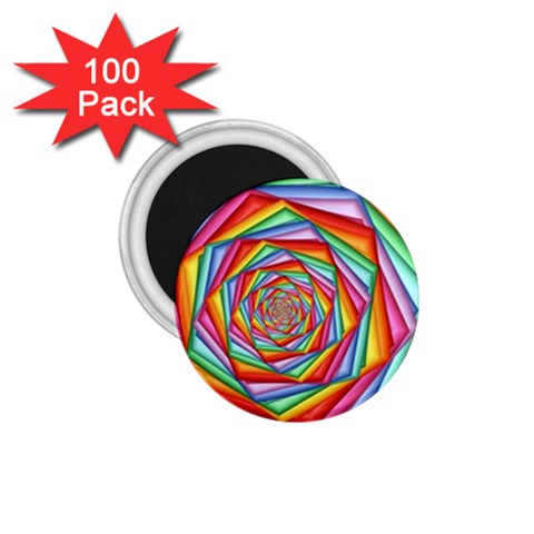 Psychedelic Rainbow Spiral 1.75  Magnet (100 pack)  from ArtsNow.com Front