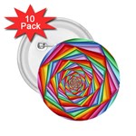 Psychedelic Rainbow Spiral 2.25  Button (10 pack)