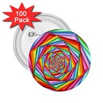 Psychedelic Rainbow Spiral 2.25  Button (100 pack)