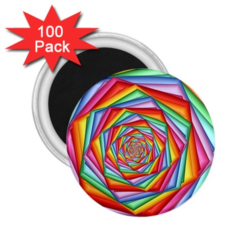 Psychedelic Rainbow Spiral 2.25  Magnet (100 pack)  from ArtsNow.com Front