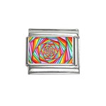 Psychedelic Rainbow Spiral Italian Charm (9mm)