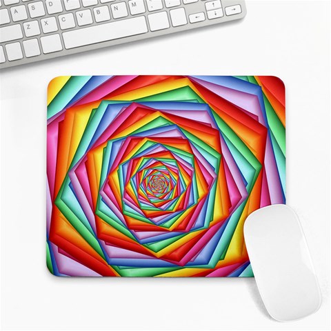 Psychedelic Rainbow Spiral Large Mousepad from ArtsNow.com Front