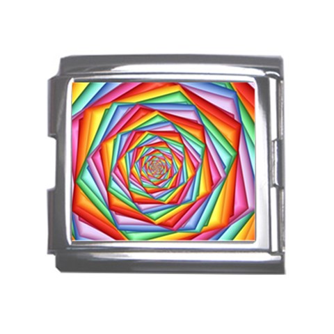 Psychedelic Rainbow Spiral Mega Link Italian Charm (18mm) from ArtsNow.com Front