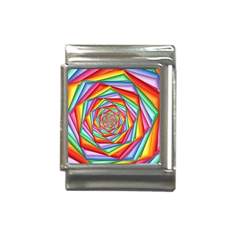 Psychedelic Rainbow Spiral Italian Charm (13mm) from ArtsNow.com Front