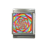 Psychedelic Rainbow Spiral Italian Charm (13mm)