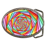 Psychedelic Rainbow Spiral Belt Buckle