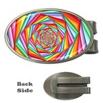 Psychedelic Rainbow Spiral Money Clip (Oval)