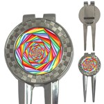 Psychedelic Rainbow Spiral 3-in-1 Golf Divot