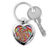 Psychedelic Rainbow Spiral Key Chain (Heart)