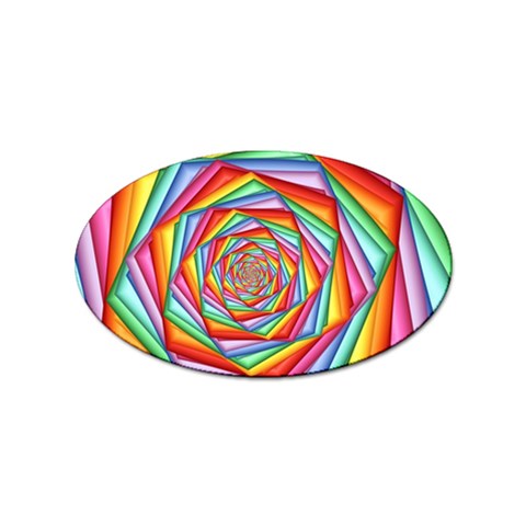 Psychedelic Rainbow Spiral Sticker (Oval) from ArtsNow.com Front