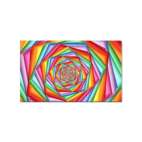 Psychedelic Rainbow Spiral Sticker (Rectangular) from ArtsNow.com Front