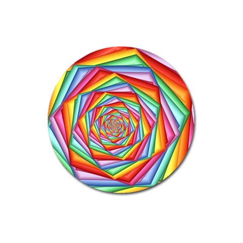 Psychedelic Rainbow Spiral Magnet 3  (Round) from ArtsNow.com Front