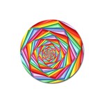 Psychedelic Rainbow Spiral Magnet 3  (Round)