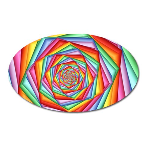 Psychedelic Rainbow Spiral Magnet (Oval) from ArtsNow.com Front