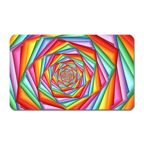 Psychedelic Rainbow Spiral Magnet (Rectangular) from ArtsNow.com Front