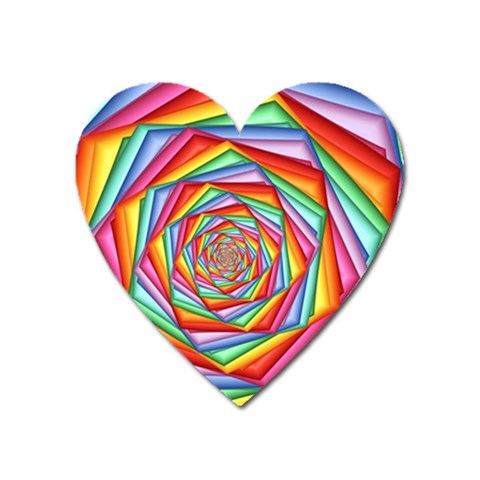 Psychedelic Rainbow Spiral Magnet (Heart) from ArtsNow.com Front