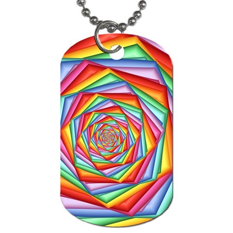 Psychedelic Rainbow Spiral Dog Tag (One Side) from ArtsNow.com Front