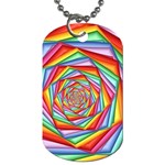 Psychedelic Rainbow Spiral Dog Tag (One Side)