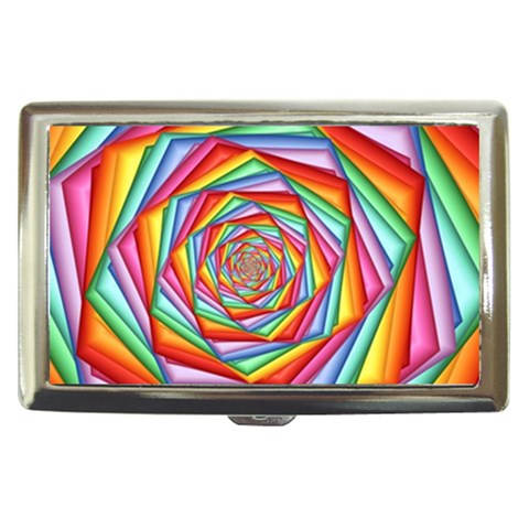 Psychedelic Rainbow Spiral Cigarette Money Case from ArtsNow.com Front