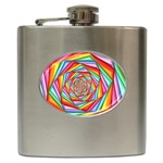 Psychedelic Rainbow Spiral Hip Flask (6 oz)