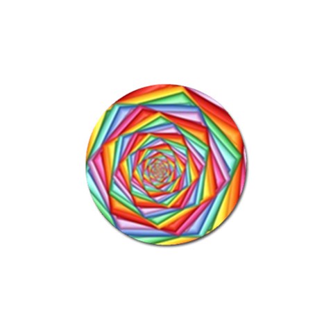 Psychedelic Rainbow Spiral Golf Ball Marker from ArtsNow.com Front