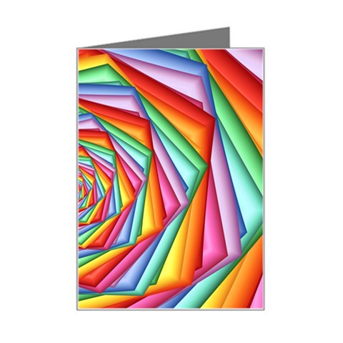 Psychedelic Rainbow Spiral Mini Greeting Card from ArtsNow.com Left