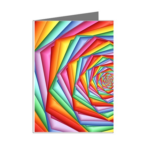 Psychedelic Rainbow Spiral Mini Greeting Cards (Pkg of 8) from ArtsNow.com Right