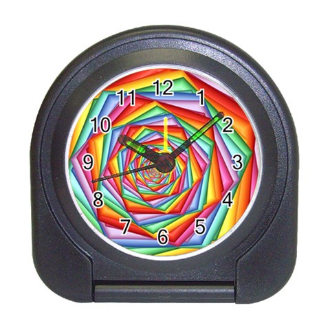 Psychedelic Rainbow Spiral Travel Alarm Clock from ArtsNow.com Front