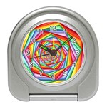 Psychedelic Rainbow Spiral Travel Alarm Clock