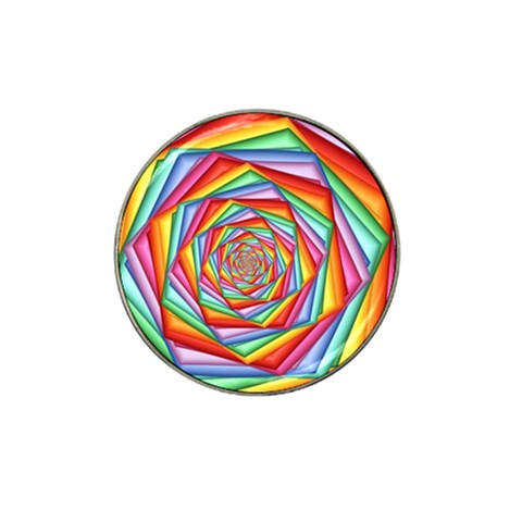 Psychedelic Rainbow Spiral Hat Clip Ball Marker from ArtsNow.com Front