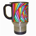 Psychedelic Rainbow Spiral Travel Mug (White)