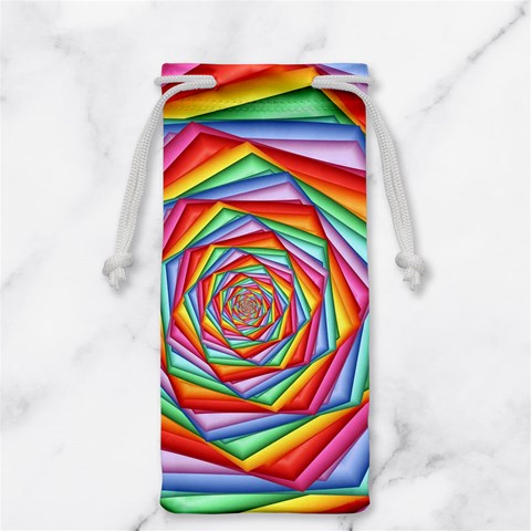 Psychedelic Rainbow Spiral Jewelry Bag from ArtsNow.com Front