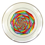 Psychedelic Rainbow Spiral Porcelain Plate