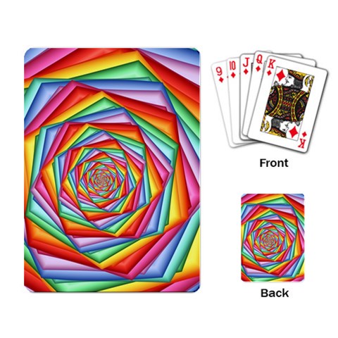 Psychedelic Rainbow Spiral Playing Cards Single Design from ArtsNow.com Back