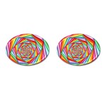 Psychedelic Rainbow Spiral Cufflinks (Oval)