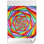 Psychedelic Rainbow Spiral Canvas 20  x 30 