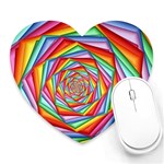 Psychedelic Rainbow Spiral Heart Mousepad