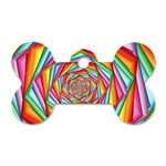 Psychedelic Rainbow Spiral Dog Tag Bone (One Side)