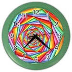 Psychedelic Rainbow Spiral Color Wall Clock