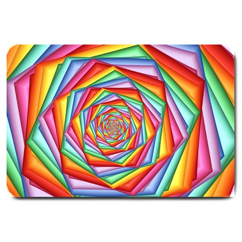 Psychedelic Rainbow Spiral Large Doormat from ArtsNow.com 30 x20  Door Mat