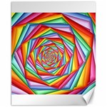 Psychedelic Rainbow Spiral Canvas 11  x 14 