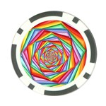 Psychedelic Rainbow Spiral Poker Chip Card Guard